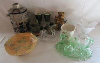 Collection of ceramics and glass to include a Beswick ware footed fruit bowl 425, West German