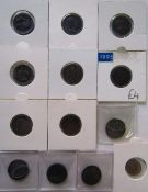 Edward VII 1902 one third farthing along with 1902, 2 x 1903, 1904, 1905, 1906, 2x 1907, 1908, 2x