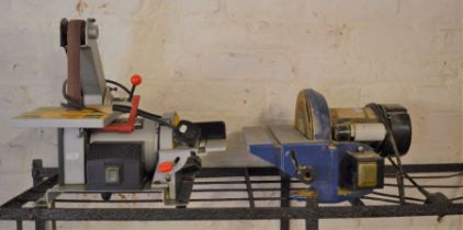 Rexon BD150BQ belt-disc sander and a Record DMB250 disc sander