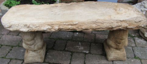 Concrete garden seat with squirrel plinths