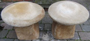 Pair of concrete staddle stones