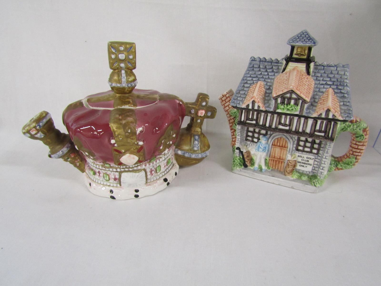 10 teapots to include washing machine Leonard ' The Crown', a crown, Primrose Cottage and Bell - Image 5 of 6