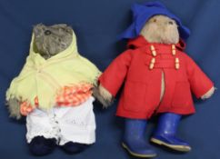 Vintage Paddington Bear in blue Dunlop wellies & Gabrielle Designs Aunt Lucy (not original clothes /