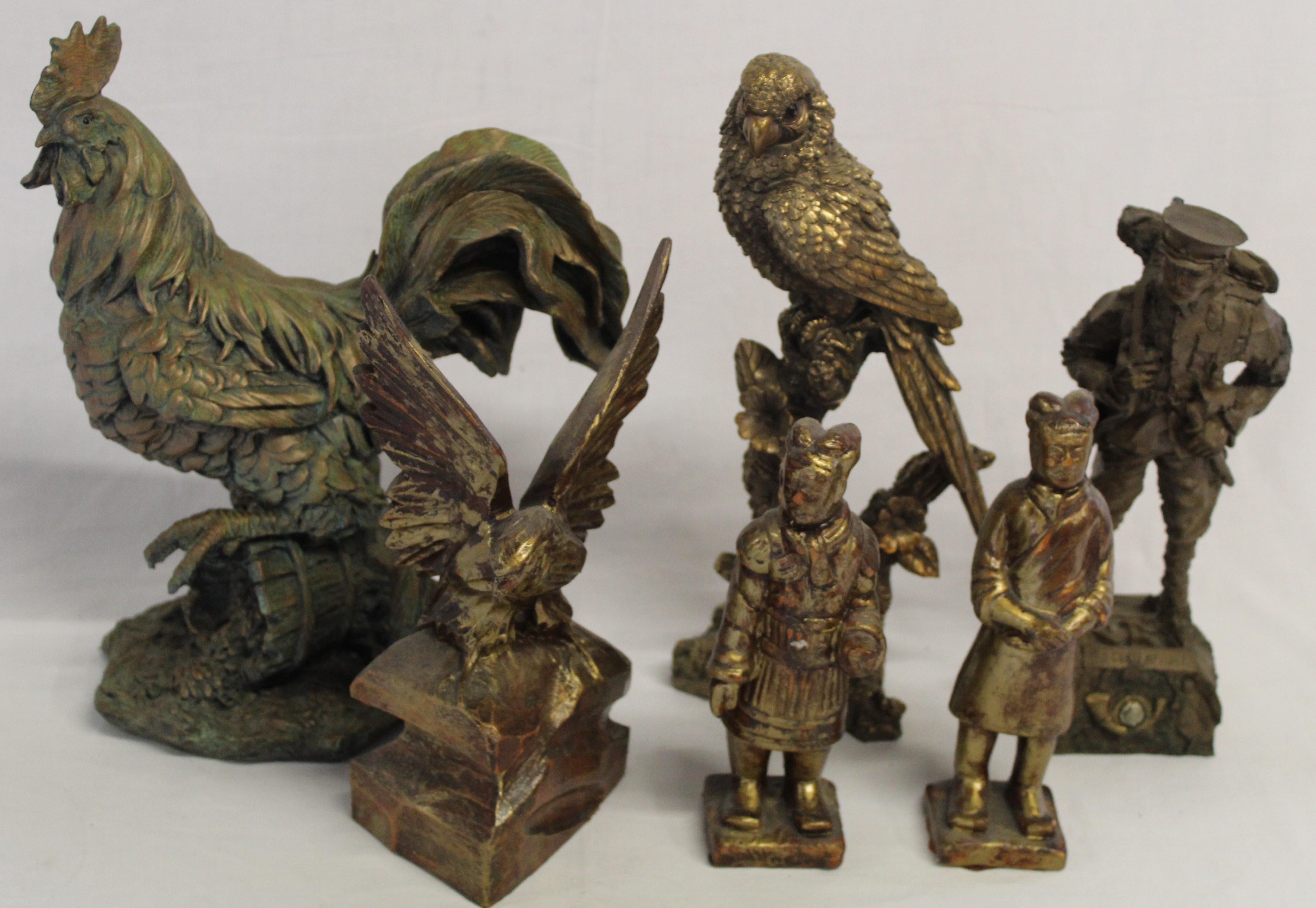 Leonardo Collection resin ducks on stand, W32cm x H24cm, other figures including a cockerel, two - Image 4 of 10