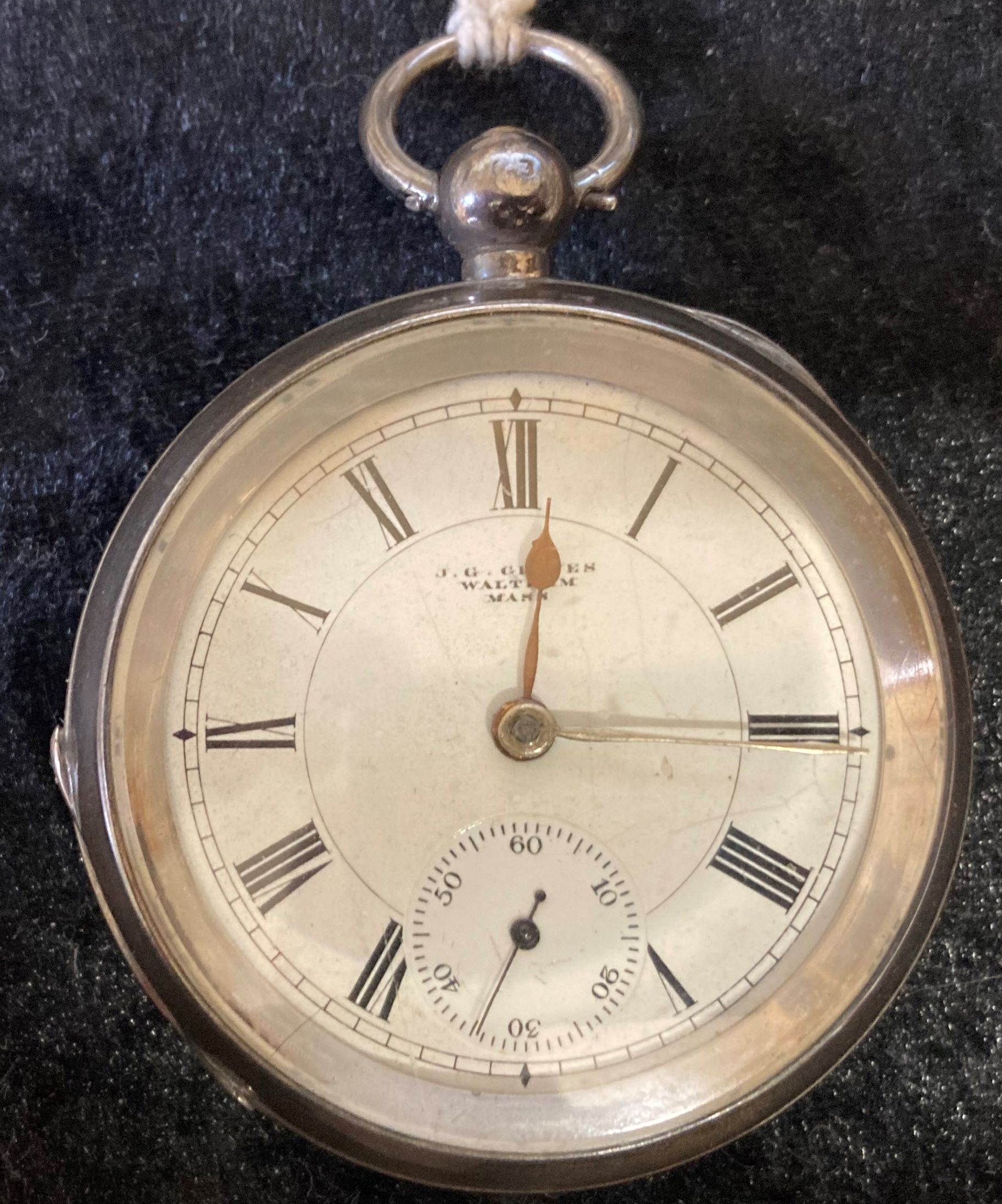 J G Graves American Watch Co. Waltham large silver case pocket watch Birmingham 1899