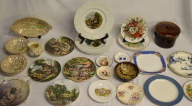 Ceramics including plates, Empire fruit set, collectors plates, lidded pot etc
