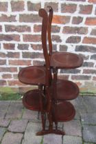 5 tier folding mahogany cake stand and a P Ballarini York wheel barometer (missing mirror / broken