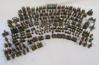 Miniature cast military figures