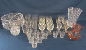 Collection of crystal and glassware