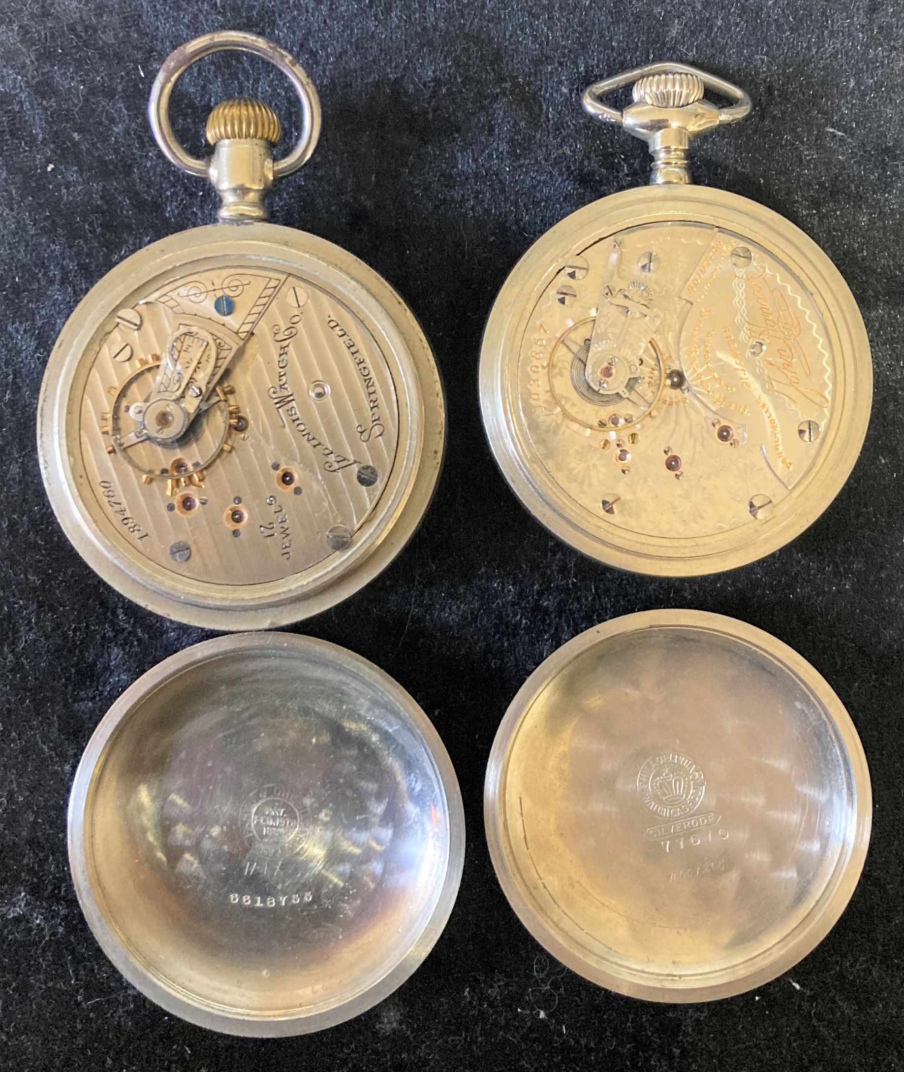 2 American screw case pocket watches: Hampden Watch Co. & Illinois Watch Co. - Image 3 of 3