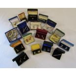 Collection of cuff links and tie clips includes Pierre Cardin tie clip and pin, Tie Rack tie clip