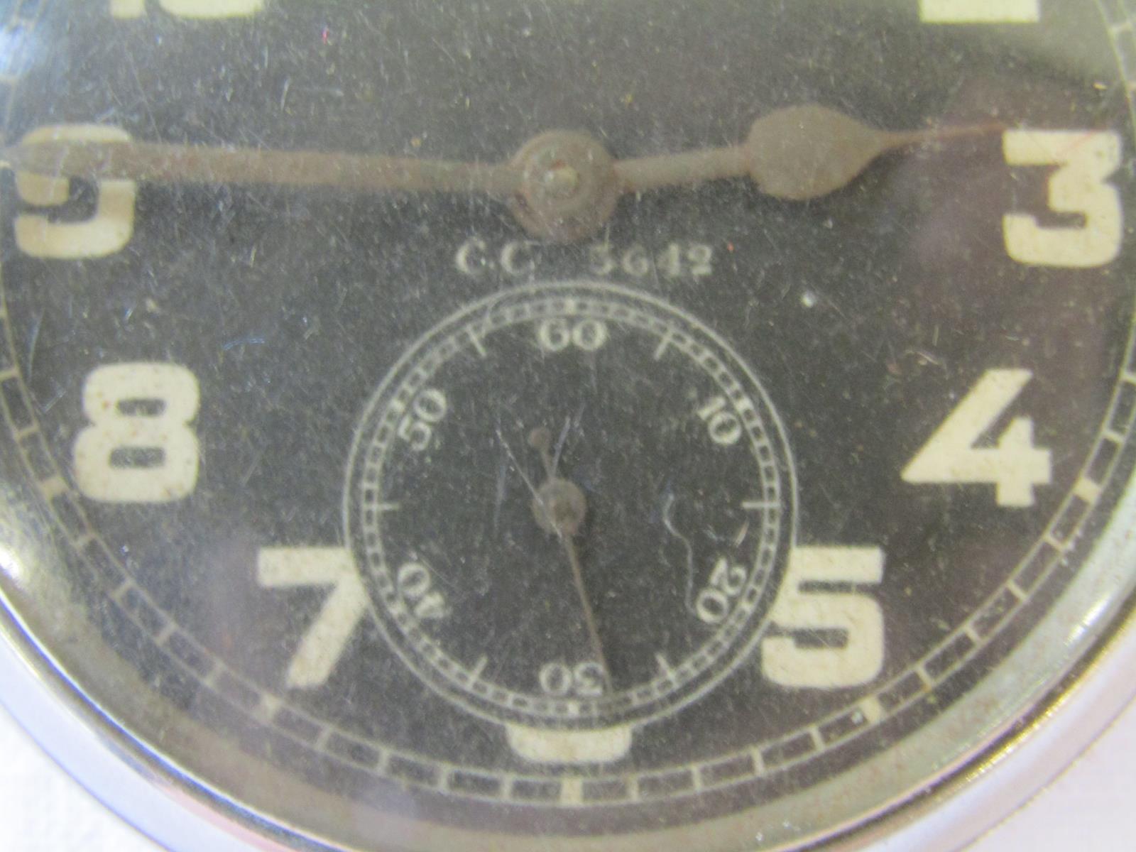 1916 RFC 30 hour non-luminous Mark.V  C.C. 3642 cockpit pocket watch short stem with broad arrow - Image 3 of 6