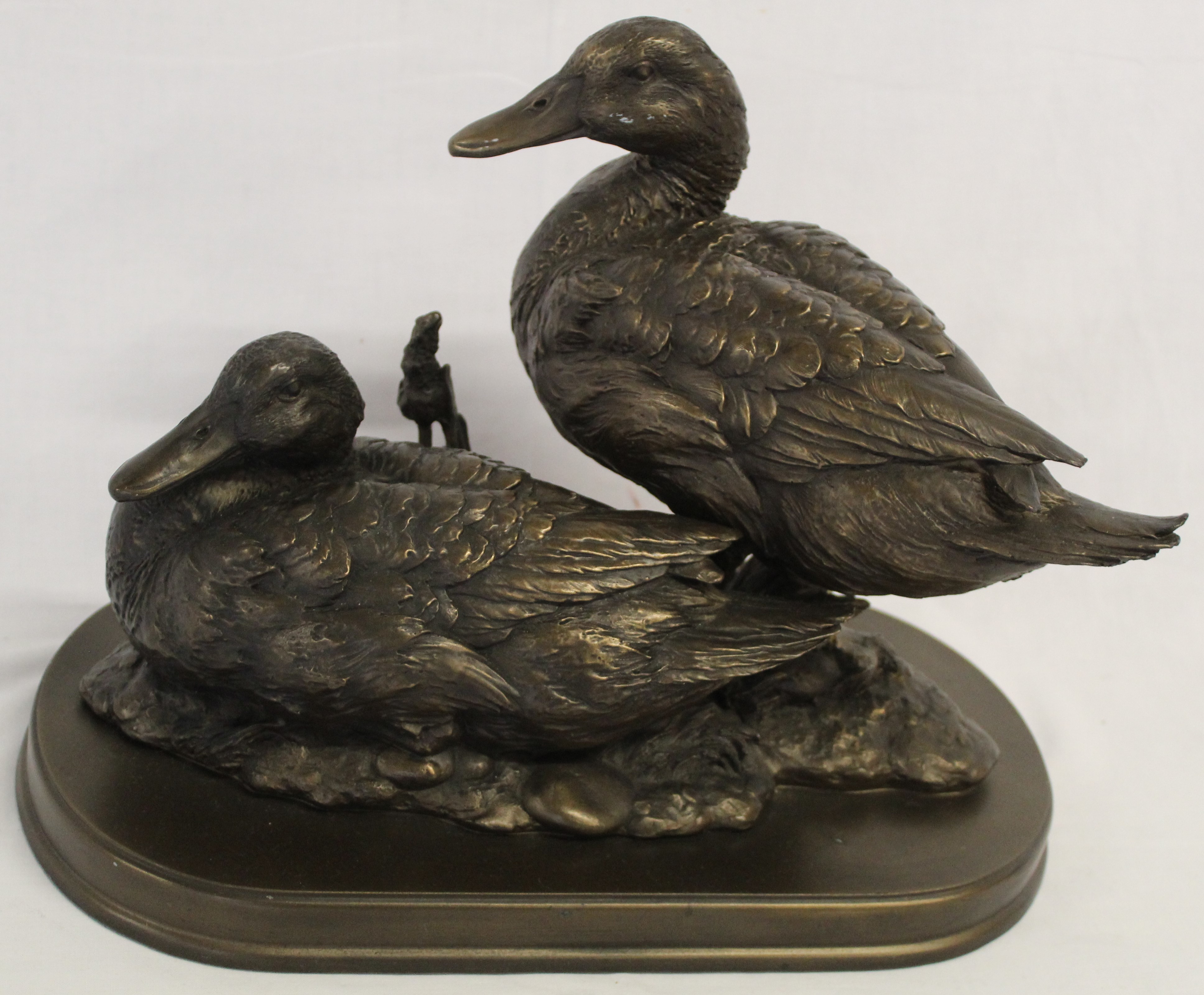 Leonardo Collection resin ducks on stand, W32cm x H24cm, other figures including a cockerel, two - Image 2 of 10