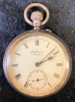 J W Benson London silver case pocket watch London 1916 with Champagne glass (running)