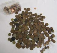 Collection of coins mostly pennies and 1/2 pences