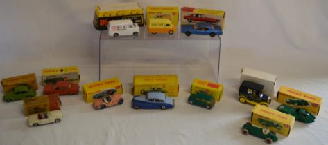 Boxed Dinky die cast cars, consisting of some reproduction cars and boxes, including 113 MGB white