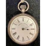 American Waltham silver fob watch Birmingham 1894