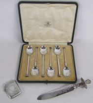 Cased Mappin & Webb Sheffield 1921 silver teaspoons with squared finials 1.73ozt - Robert