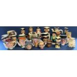 Quantity of Toby & character jugs including Royal Doulton