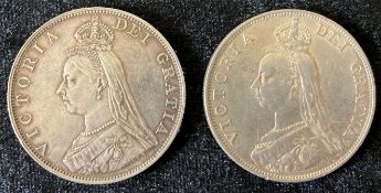 2 Queen Victoria double florins 1887 & 1889