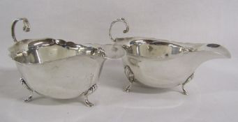 Brook & Son Sheffield 1939 silver sauce boat 3.09ozt and Blackmore & Fletcher London 1935 jubilee