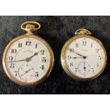 Illinois screw case gold plated pocket watch (running) & a small Illinois gold plated pocket