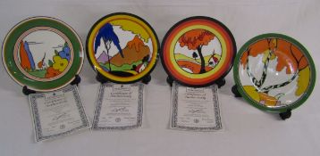 4 Clarice Cliff Wedgwood limited edition plates - Bizarre 'Honolulu' D455 - Fantastique 'House and