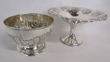 William Henry Sparrow Birmingham 1904 silver footed bowl 10.5cm 2.3ozt and Sheffield 1907 silver