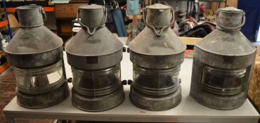 4 large Meteorite ships lamps - port, masthead & towing X 2 Ht 58cm