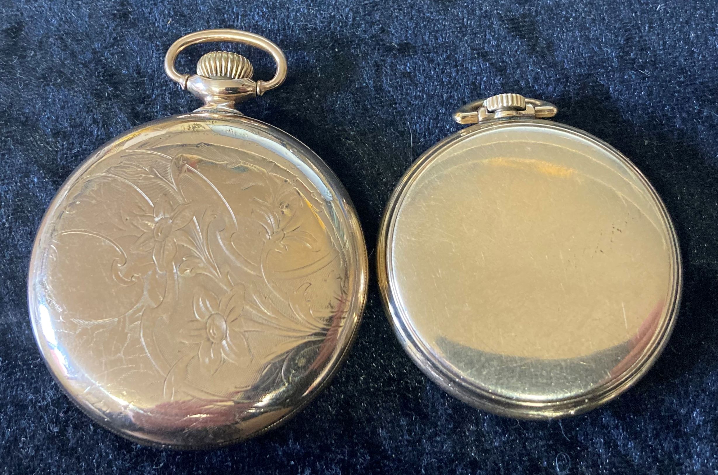 Illinois screw case gold plated pocket watch (running) & a small Illinois gold plated pocket - Image 3 of 3