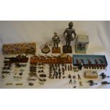 Large quantity of diecast figures,  including Crescent royal Coronation coach and one other,