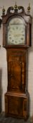 William IV longcase clock by William Ripley of Louth with 8 day movement painted dial depicting a