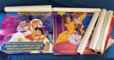 Large quantity of video shop posters mainly Disney