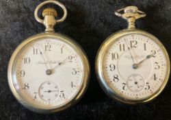 2 American screw case pocket watches: Hampden Watch Co. & Illinois Watch Co.