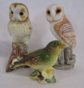 2 John Beswick owls and 2105 Greenfinch