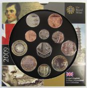 The Royal Mint 2009 uncirculated coin collection - includes Kew gardens 50p