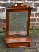 Victorian mahogany toilet mirror, H60cm x W34cm