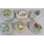 6 Le cordon Bleu Franklin Mint jelly moulds - lamb, lemons, rabbit, duck, flowers and raspberrys