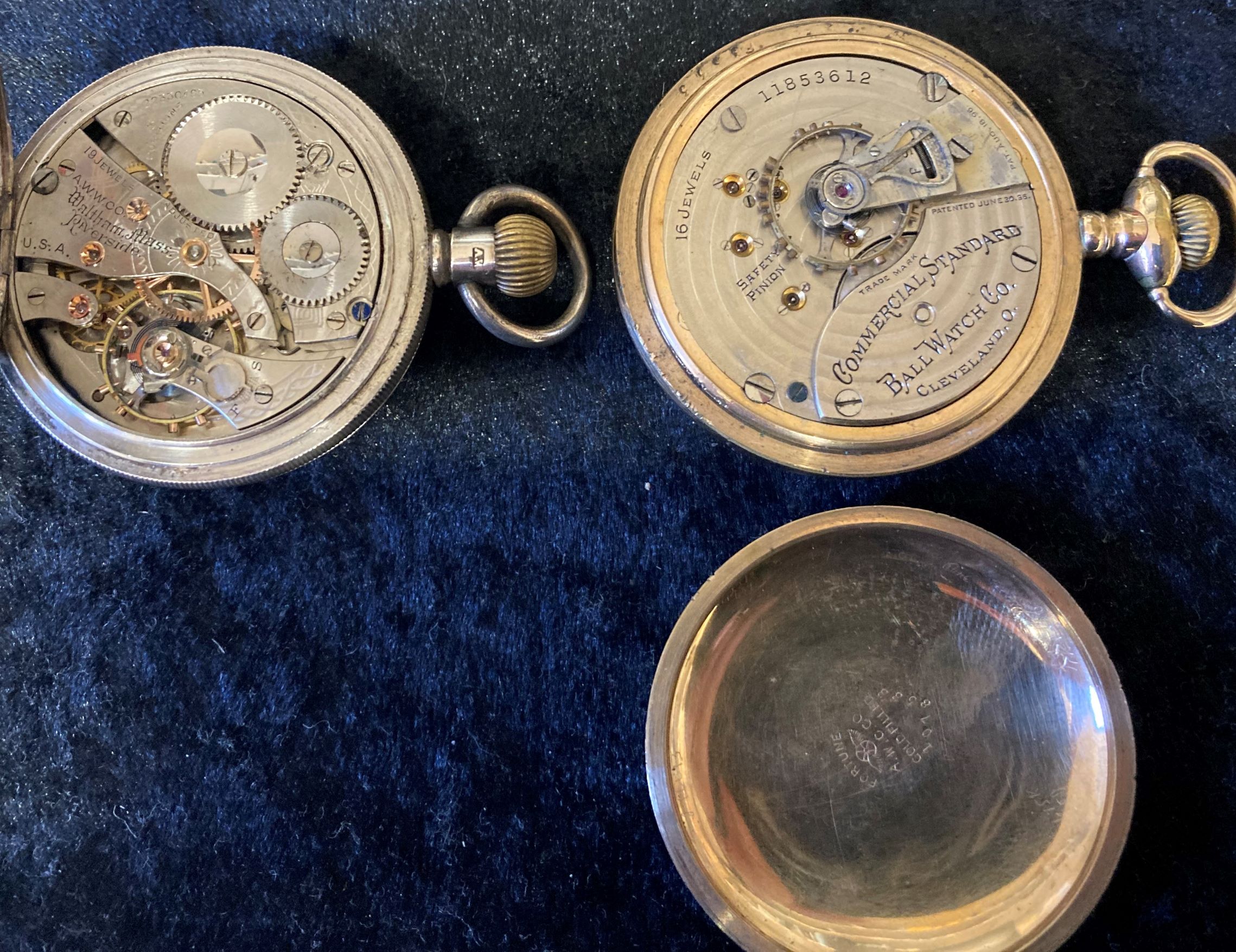 Ball of America gold plated pocket watch (not working) &  an American Waltham Riverside silver - Image 3 of 3