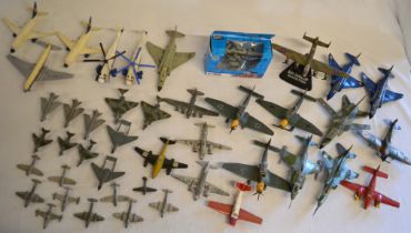 Approximately 43 toy planes, including a large number of Dinky planes , boxed Corgi Showcase and a