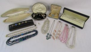 Collection of costume jewellery includes Lotus faux pearl bracelet, Delicia twin strand faux pearl