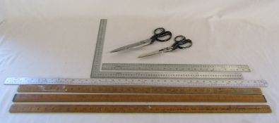 Large pair of WISS Newark USA upholstery / haberdashery shears, another unmarked pair, Ridgley