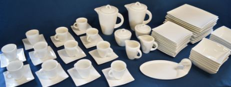 Extensive Maxwell & Williams White Basics dinner service, including plates, bowls, cups, saucers,