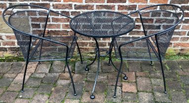 Metal patio table & 2 chairs