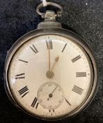 Silver pair case pocket watch by William Bartle of Market Rasen (not working) Birmingham 1881