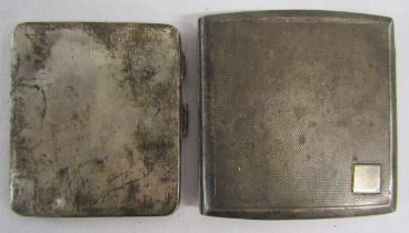 2 silver cigarette cases - William Neale Birmingham 1929, 2.8ozt and Edwin Joseph Houlston