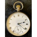 Silver pocket watch with Swiss movement Birmingham 1925