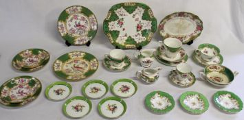 Various ceramics including cups, saucers, plates, milk jugs, sandwich plate, etc from makers such as