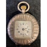 Silver case square dial fob watch Birmingham 1885