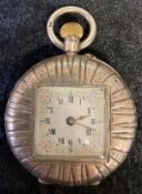 Silver case square dial fob watch Birmingham 1885